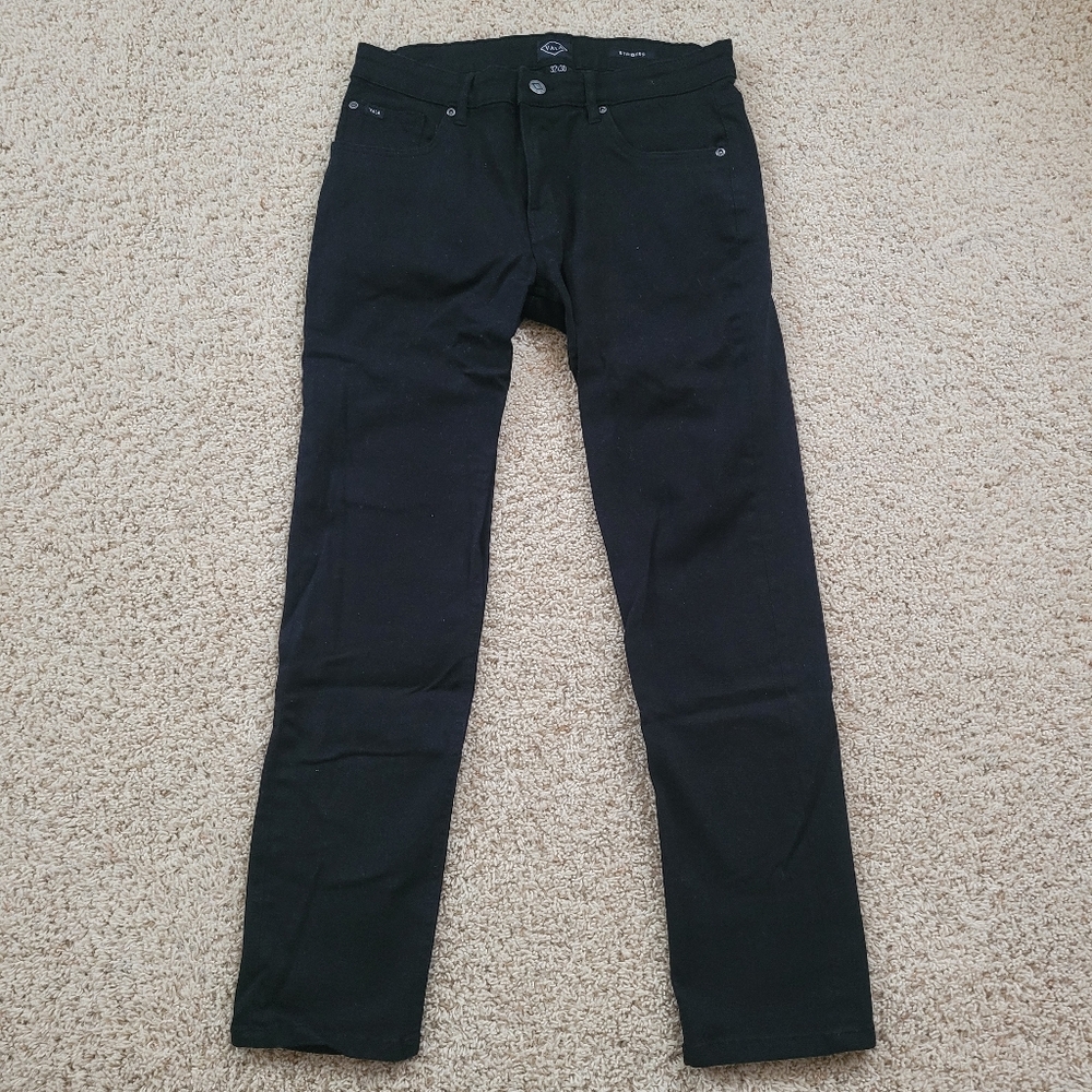 Vala Striders Mens Black Denim Jeans 32x30 Slim Straight